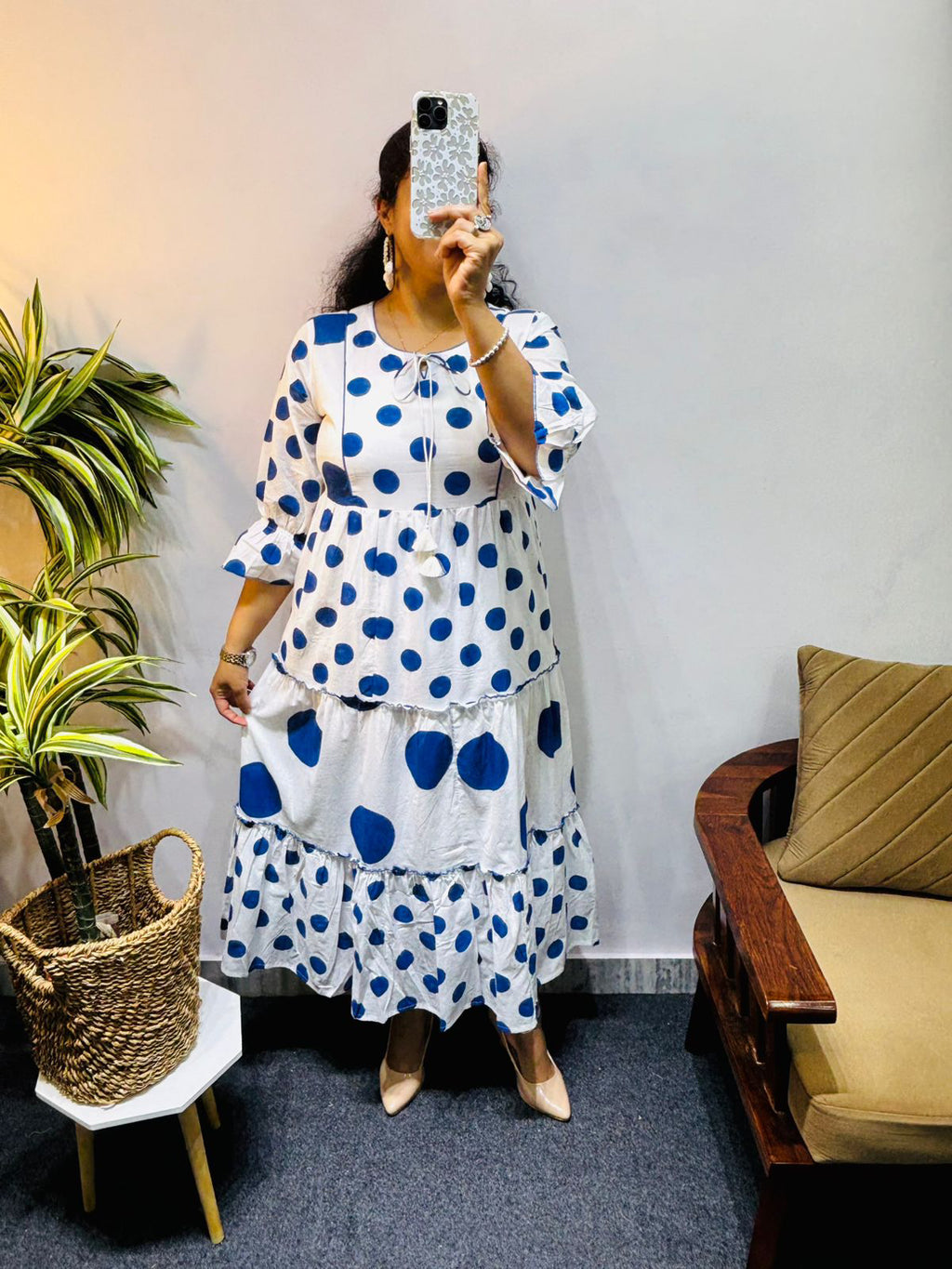 Premium cotton Block printed Dress with full lining