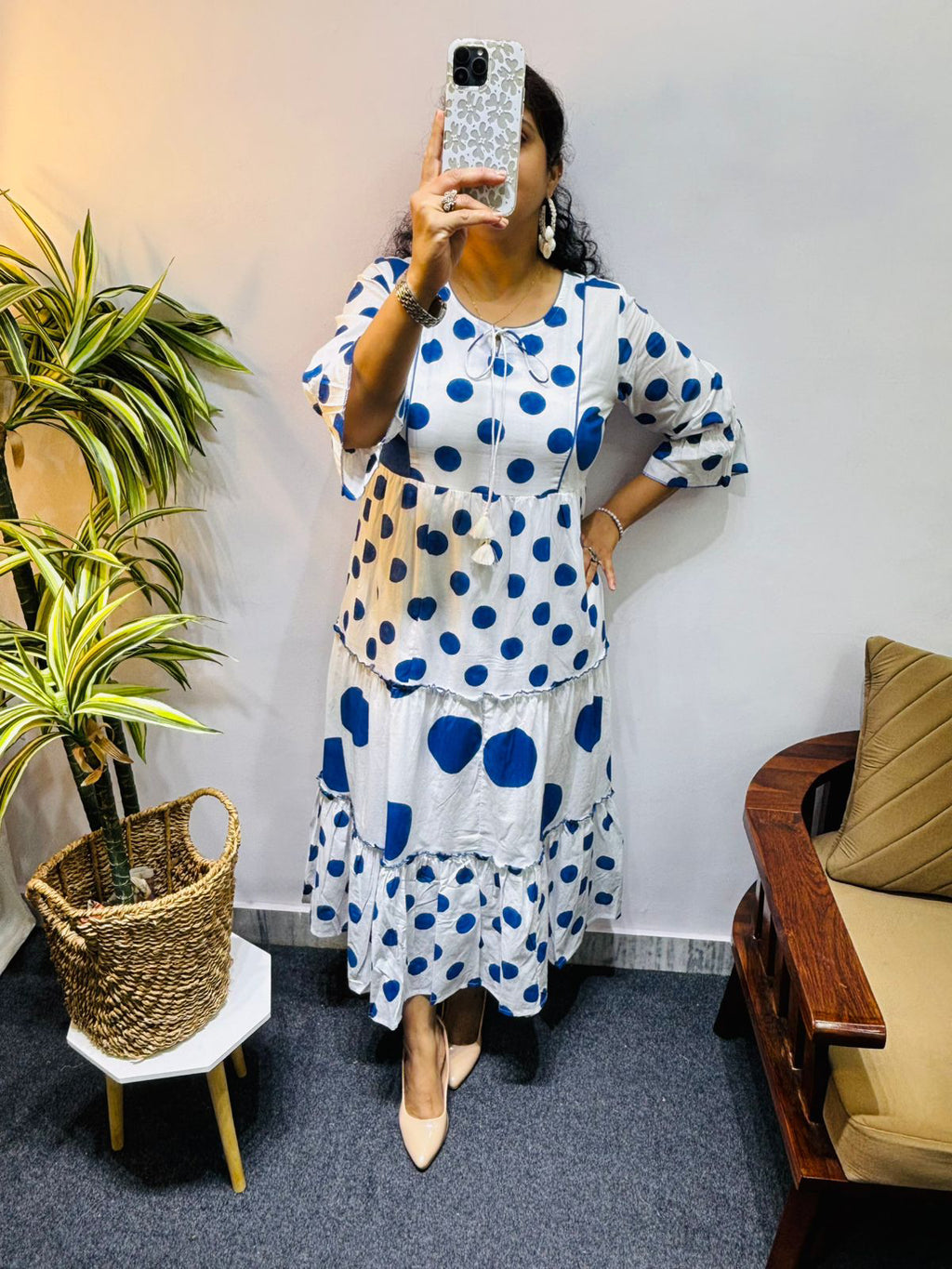 Premium cotton Block printed Dress with full lining