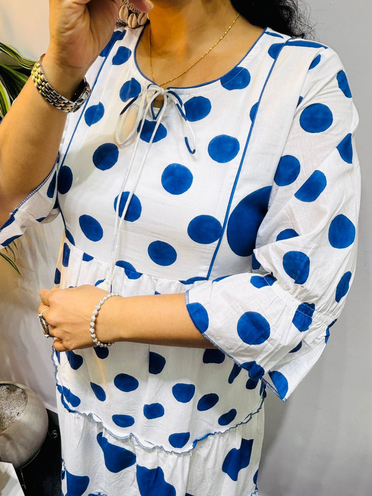 Premium cotton Block printed Dress with full lining