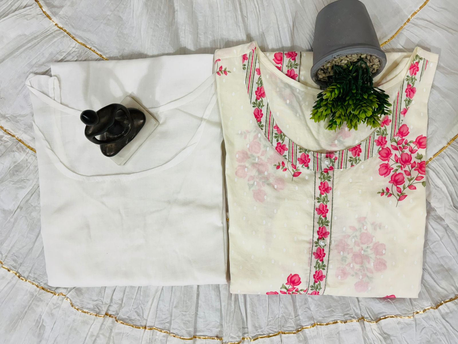 Premium cotton Dress with Detachable Inner