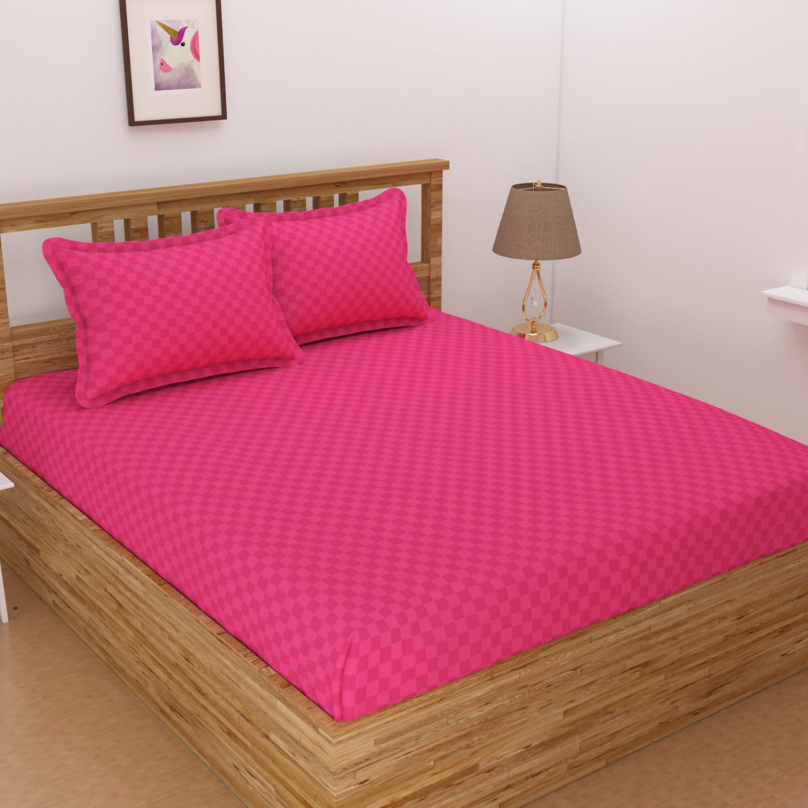 3PCS FITTED SELF EMBOSSED KING SIZE BEDSHEET SET (1+2)
