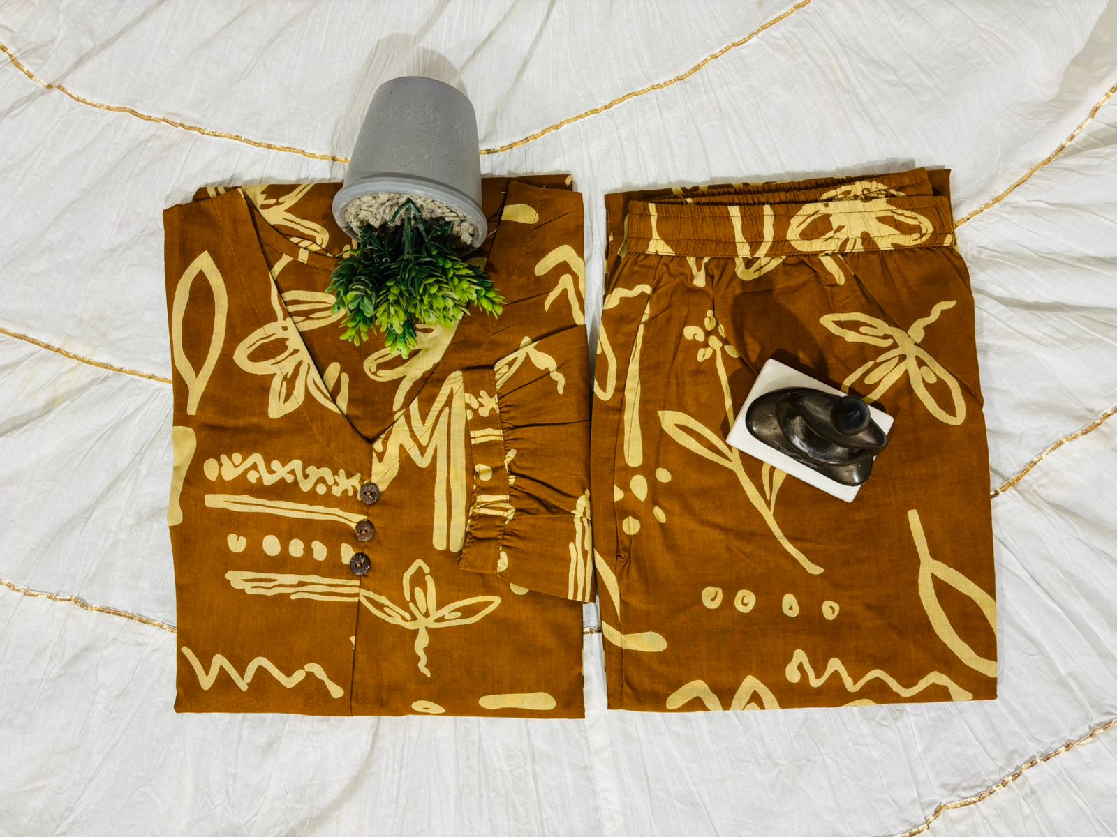 Premium cotton A line kurta with Plazzo Cordset